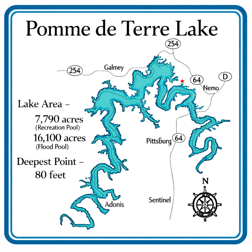Map of Pomme de Terre Lake